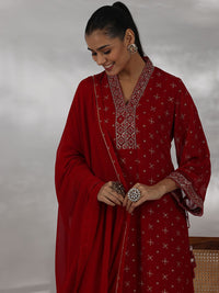Libas Women Ethnic Motifs Printed Regular Mirror Work Kurta with Palazzos & With Dupatta