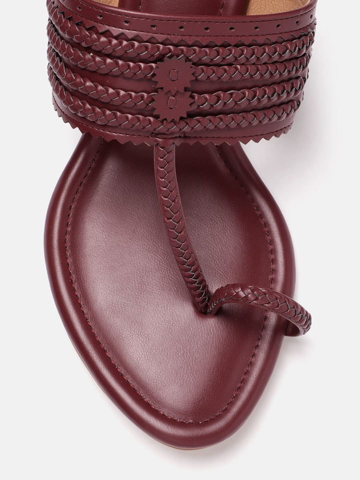 House of Pataudi Ethnic Braided Wedge Heels