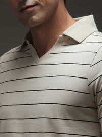 DILLINGER Men Regular Long Sleeve Polo Striped Tshirt