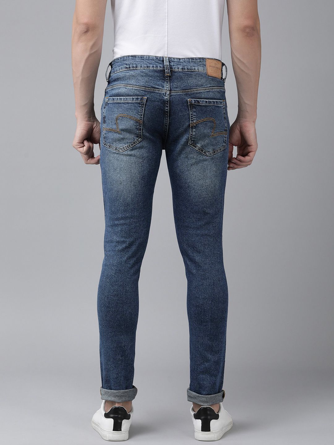 SPYKAR Men Super Skinny Fit Low-Rise Heavy Fade Stretchable Jeans