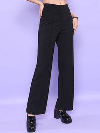 CHIC BY TOKYO TALKIES Women Flared Fit High-Rise Parallel Trousers