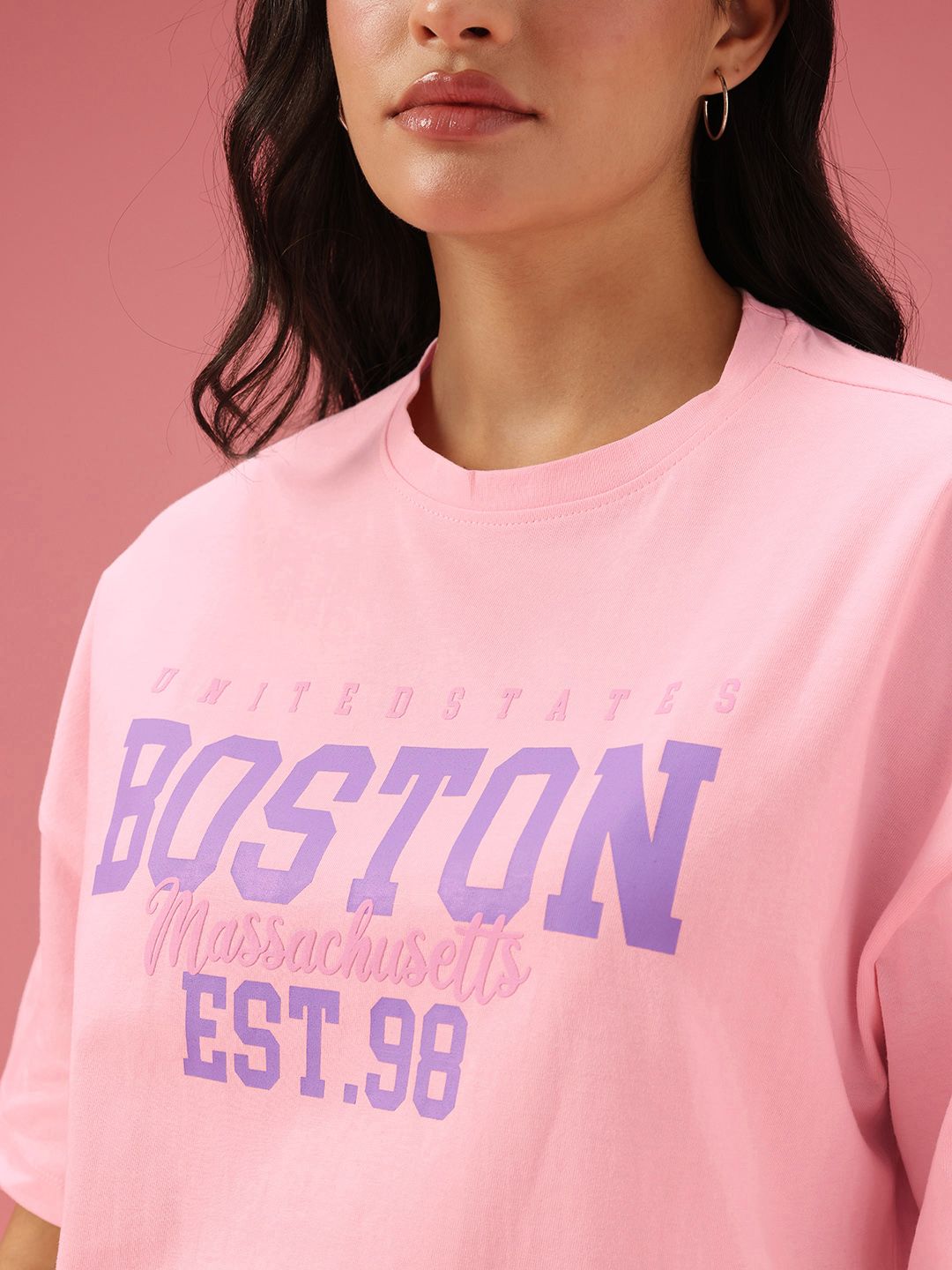 DressBerry Relaxed Fit Typography Printed Pure Cotton T-shirt