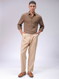 The Indian Garage Co Men Slim Fit Multi Stripes Opaque Striped Casual Shirt