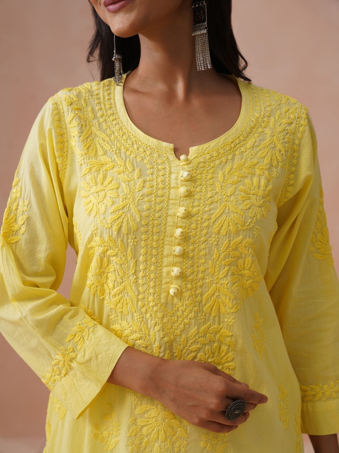 House of Chikankari Women Ethnic Motifs Embroidered Thread Work Kurta