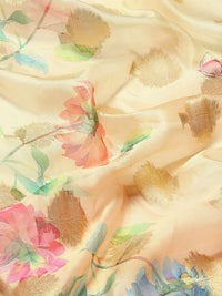 Silk Land Woven Kalamkari Art Silk Chanderi Digital Print Saree