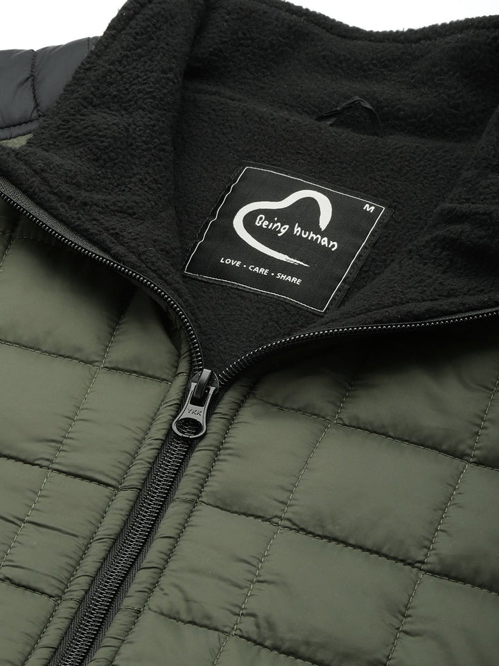 Being Human Mock Collar Quilted Jacket