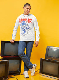 Bewakoof White Humour and Comic Mickey Mouse Graphic Printed Oversized Cotton T-shirt
