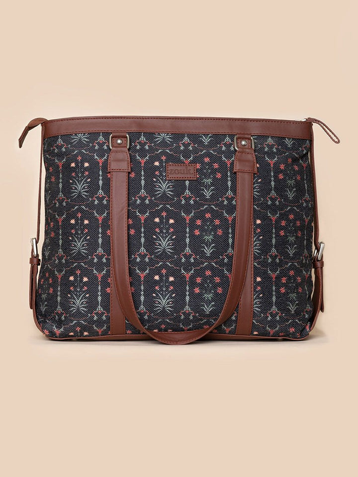ZOUK Women Ethnic Motifs Printed Laptop Structured Hobo Bag