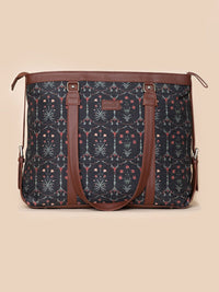 ZOUK Women Ethnic Motifs Printed Laptop Structured Hobo Bag