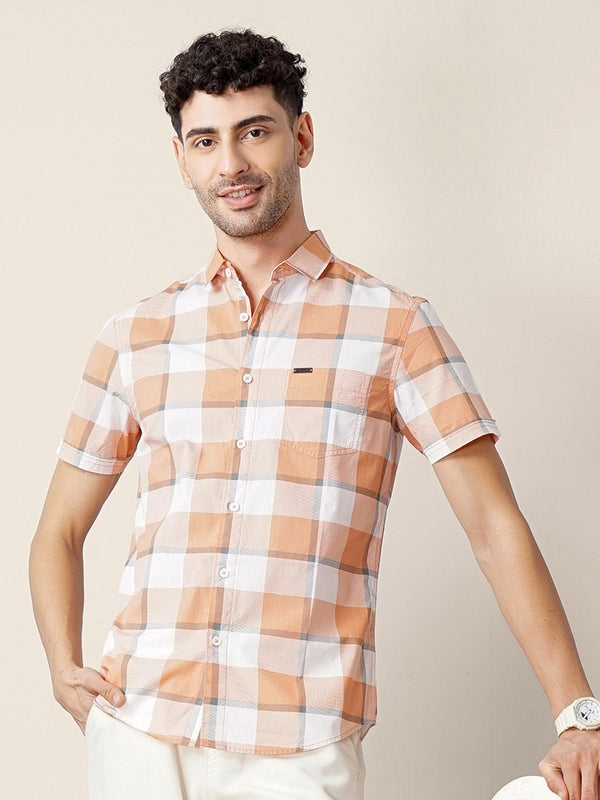 The Indian Garage Co Pure Cotton Checked Casual Shirt