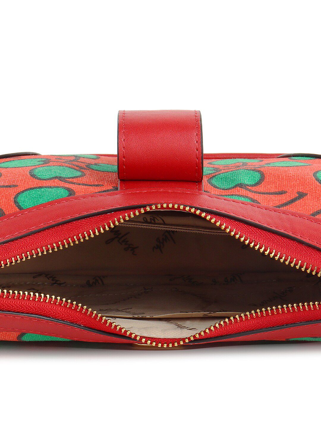 Berrylush Red Graphic Printed PU Structured Shoulder Bag