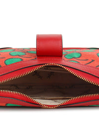 Berrylush Red Graphic Printed PU Structured Shoulder Bag