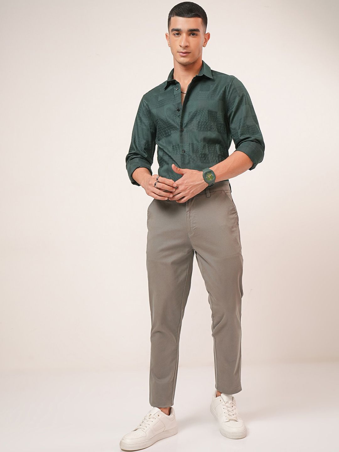 HIGHLANDER Men Soft Feel Twill Chino Trousers