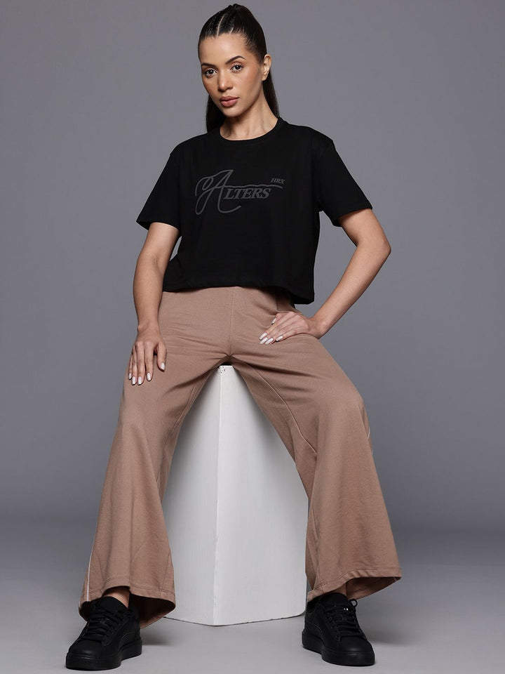 HRX by Hrithik Roshan Typography Print Crop T-shirt