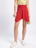 DressBerry Romantic Ruffles Asymmetric Ruched Flare Mini Skirt
