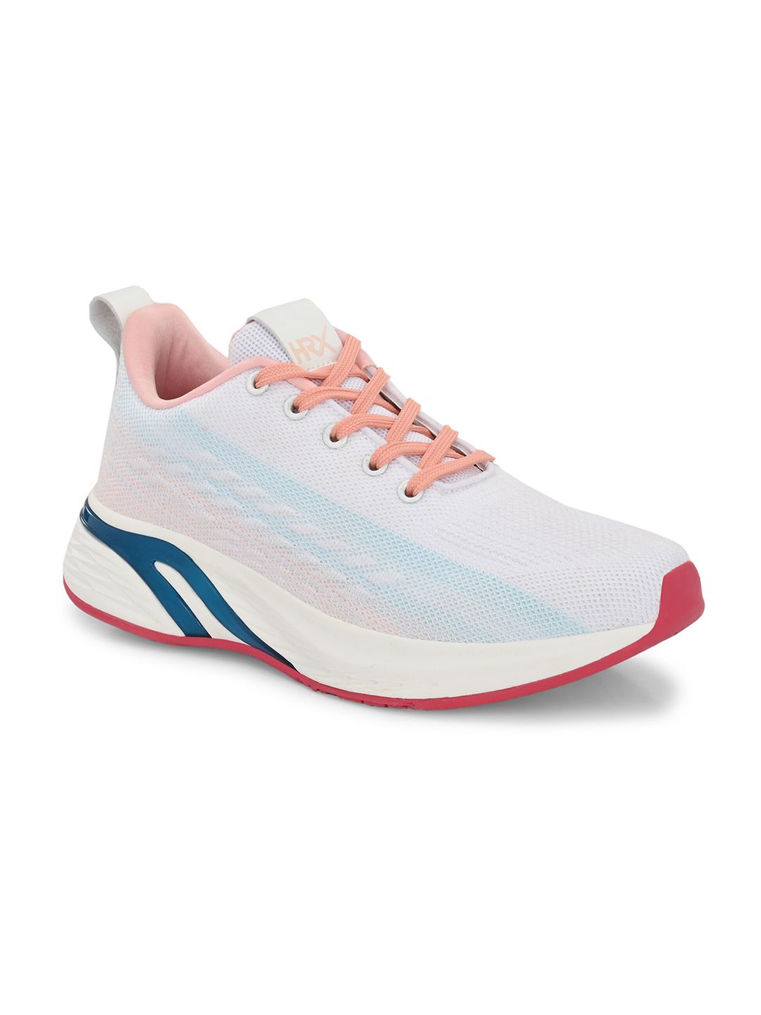 HRX by Hrithik Roshan Women White & Pink Lace-Up Running Shoes