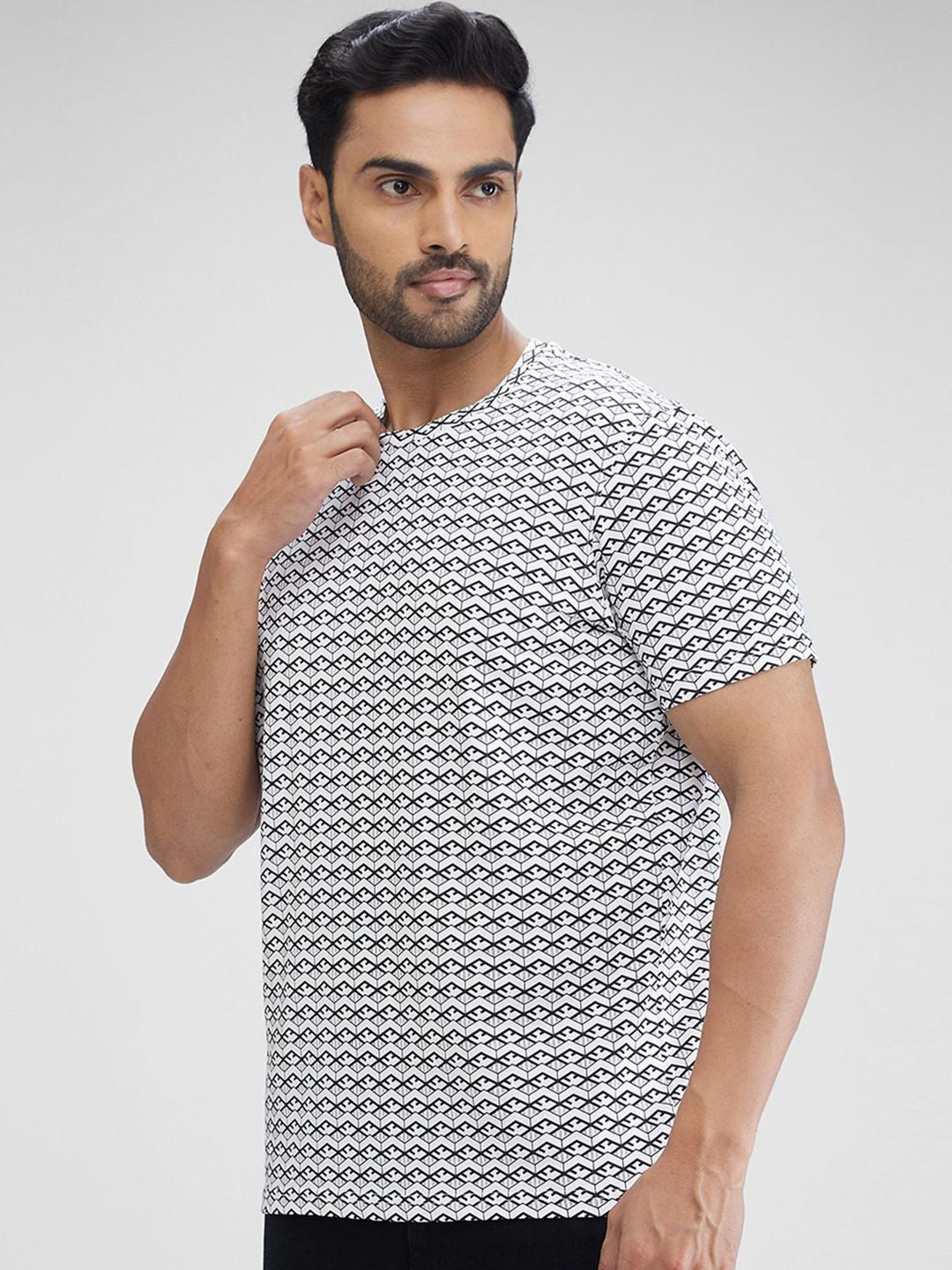 Park Avenue Men Printed Polo Collar Pockets Slim Fit T-shirt