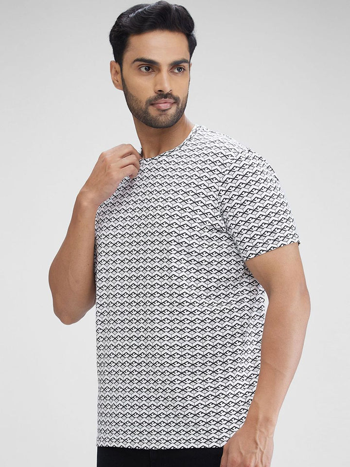 Park Avenue Men Printed Polo Collar Pockets Slim Fit T-shirt