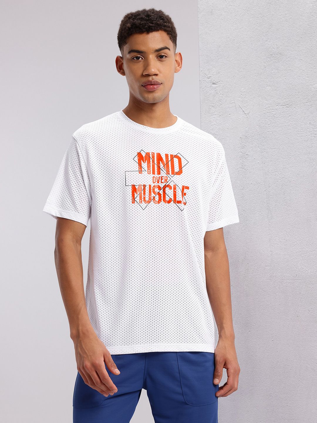 HRX by Hrithik Roshan Rapid-dry Typography Printed Drop-Shoulder Sleeves Training T-shirt