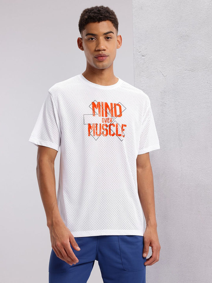 HRX by Hrithik Roshan Rapid-dry Typography Printed Drop-Shoulder Sleeves Training T-shirt