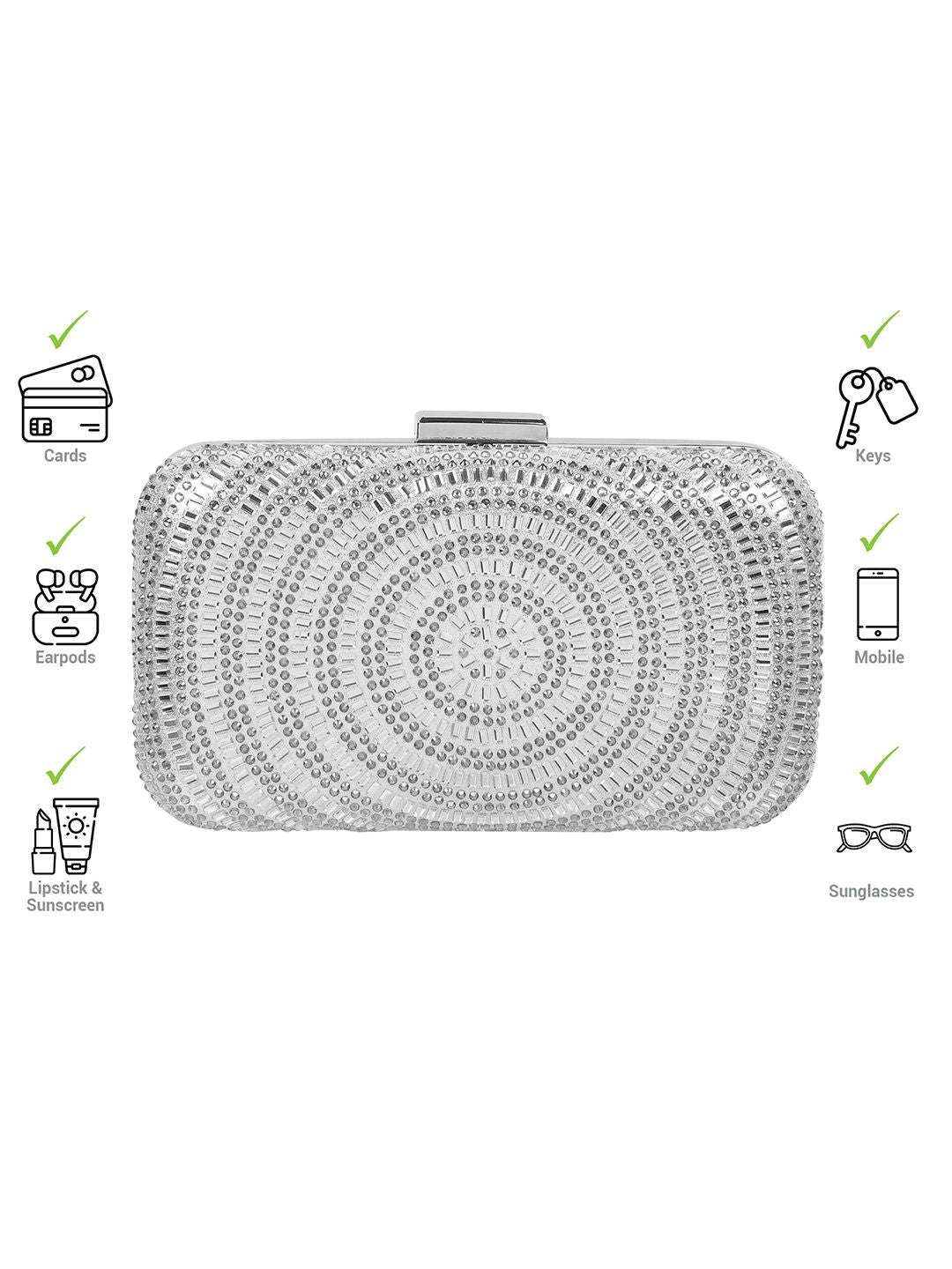 Metro Embellished Box Clutch