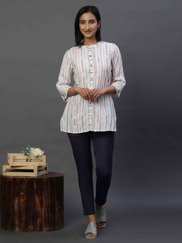 AURELIA Striped Straight Kurti