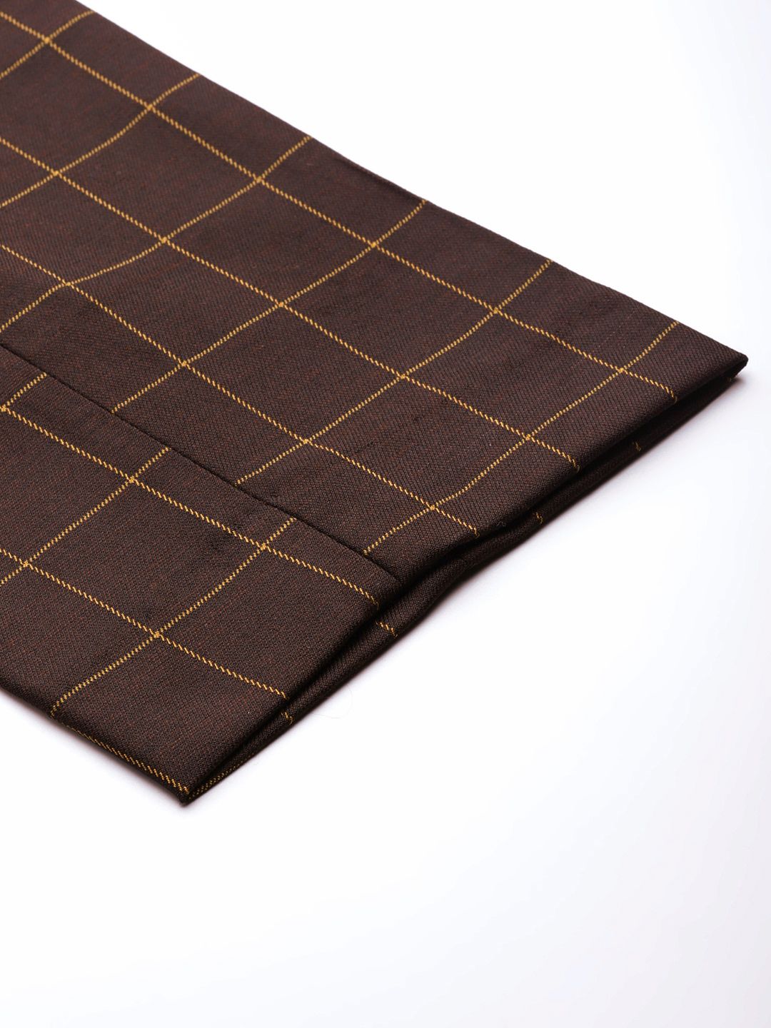 DENNISON Men Burgundy Checked Smart Tapered Fit Trousers