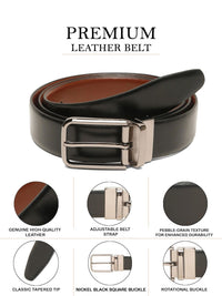 Teakwood Leathers Men Textured Leather Reversible Belt