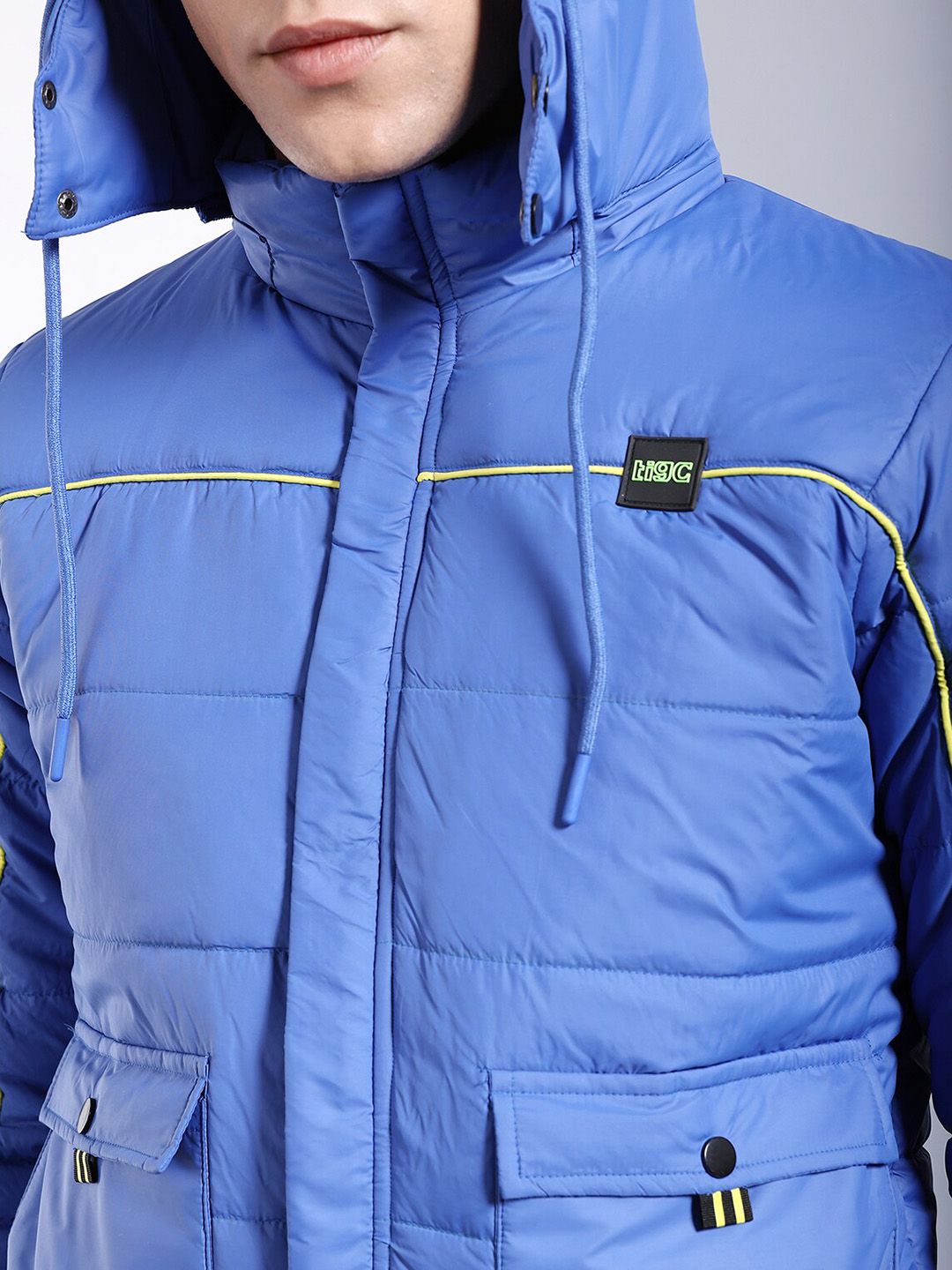 The Indian Garage Co Men Regular Fit Puffer Jacket with Detachable Hood
