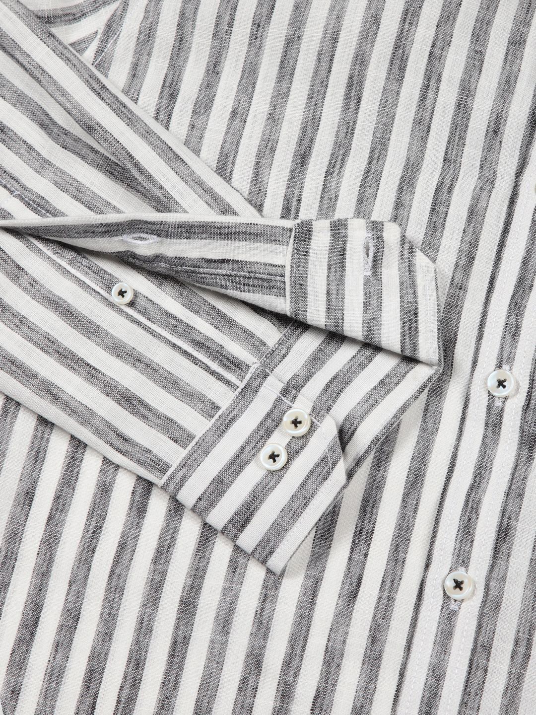 Thomas Scott Premium Linen Slim Fit Striped Spread Collar Casual Shirt
