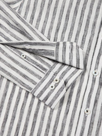 Thomas Scott Premium Linen Slim Fit Striped Spread Collar Casual Shirt