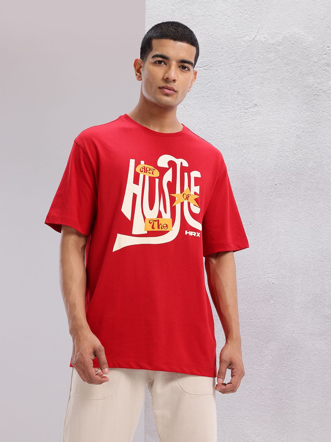 HRX by Hrithik Roshan Typography Printed T-shirt