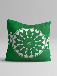 STITCHNEST Set of 5  Yellow & Green Ethnic Motifs Square Cushion Covers