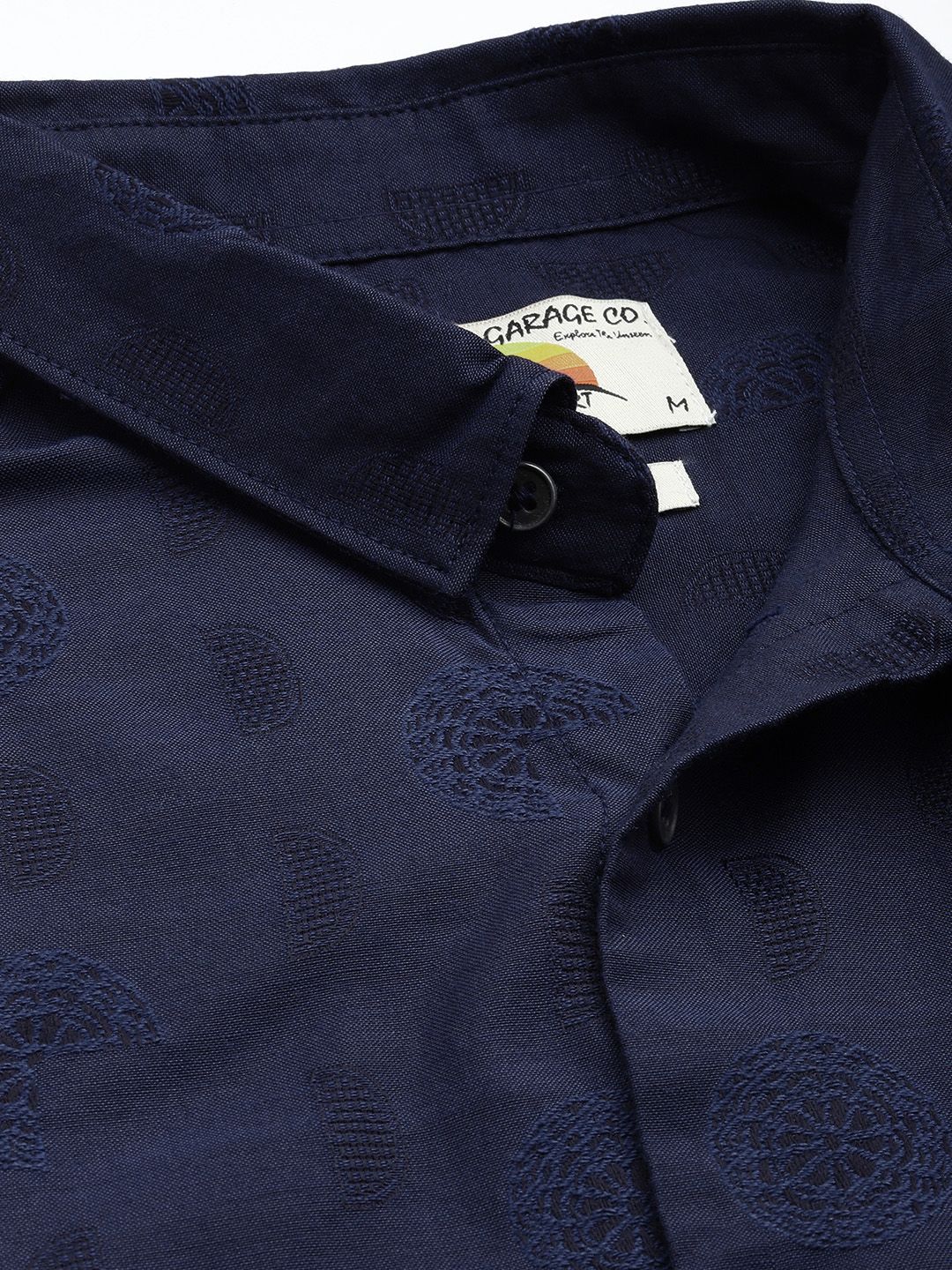The Indian Garage Co Men Regular Fit Textured Butta Dobby Shirt