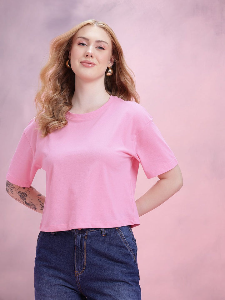 DressBerry Drop-Shoulder Sleeves Relaxed T-shirt