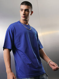HIGHLANDER Men Graphic Printed Round Neck Drop-Shoulder Oversized T-shirt