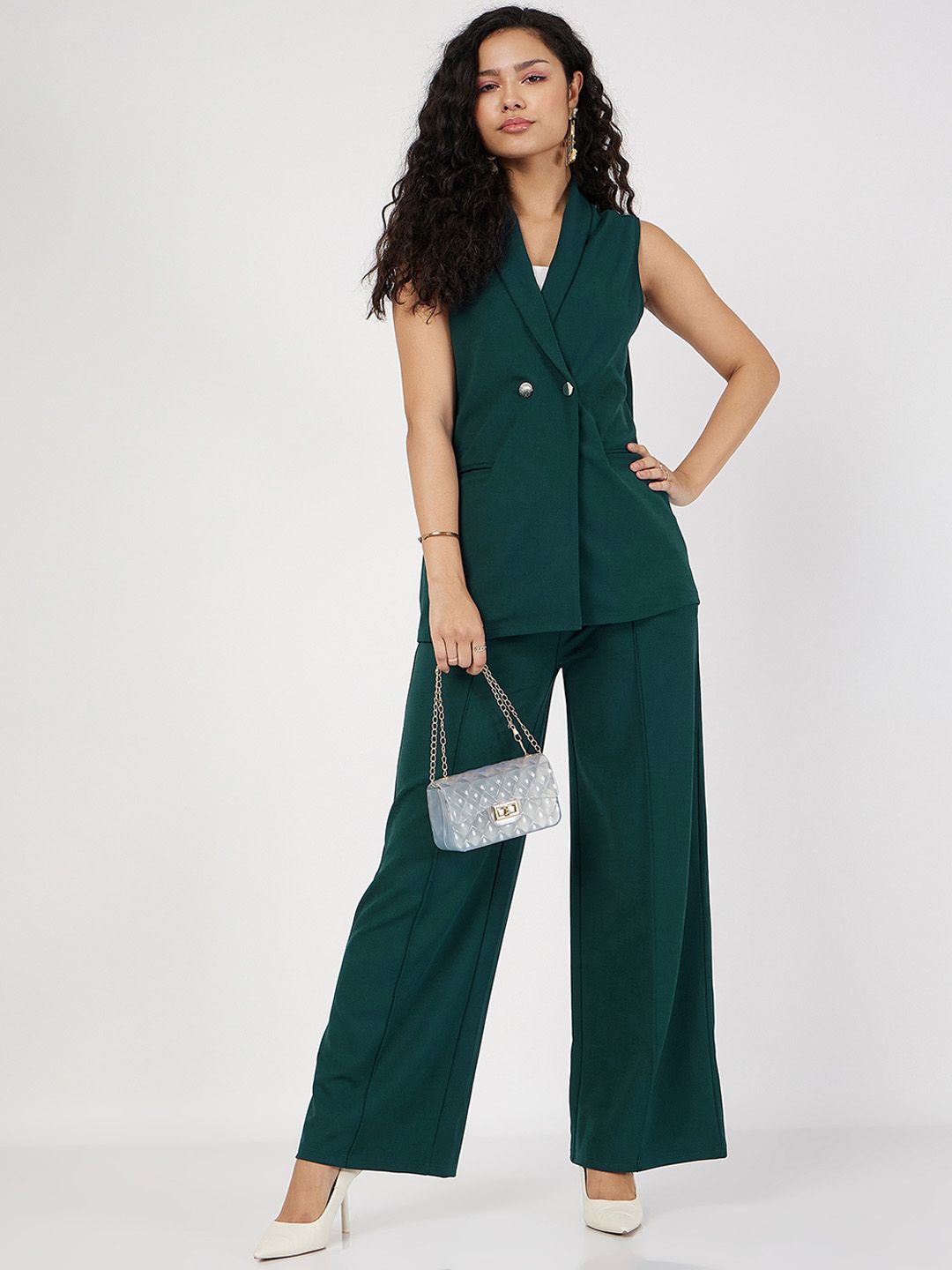 SASSAFRAS Single-Breast Sleeveless Longline Blazer