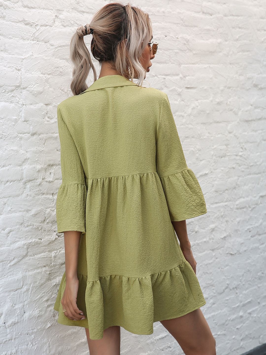 DressBerry Bell Sleeve A-Line Mini Dress