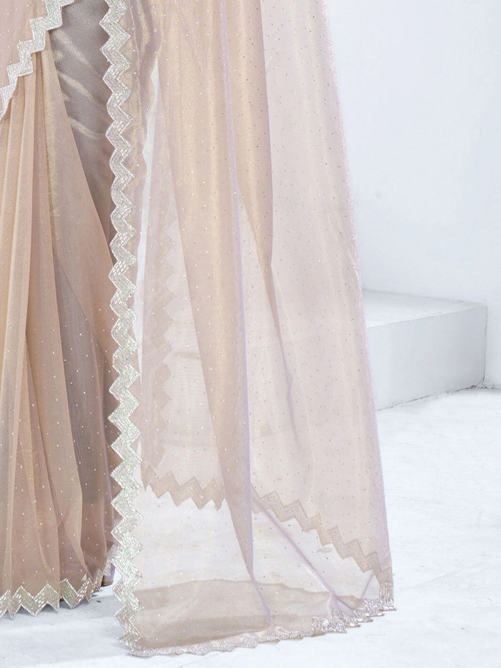 Saree mall Embellished Beads and Stones Organza Saree