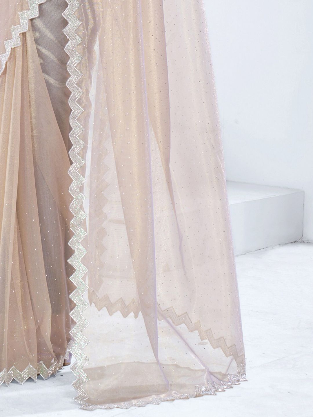 Saree mall Embellished Beads and Stones Organza Saree