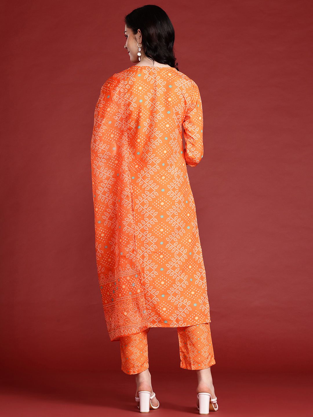 Anouk Ethnic Motifs Printed Regular Kurta With Trousers & With Dupatta