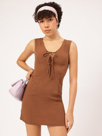 DressBerry Tie-Up Detail Mini Dress