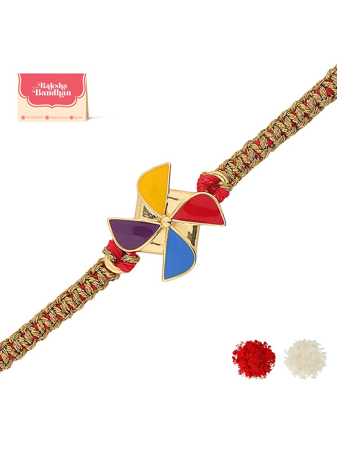Voylla Nostalgic Pinwheel Design Thread Rakhi