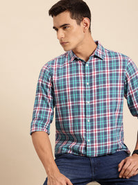 Being Human Pure Cotton Slim Fit Checked Casual Shirt