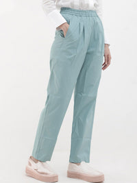 RAREISM Women Tailored High-Rise Cotton Parallel Trousers
