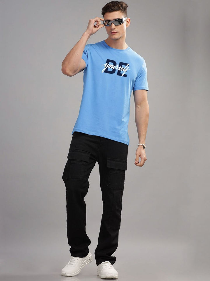 ADRO Men Typography Printed Applique T-shirt