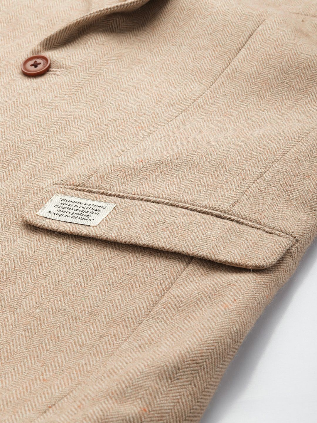 Mr Bowerbird Self Designed Single-Breasted Tailored Fit Casual Blazer