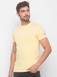 Being Human Men Yellow Brand Logo Applique Pure Cotton T-shirt