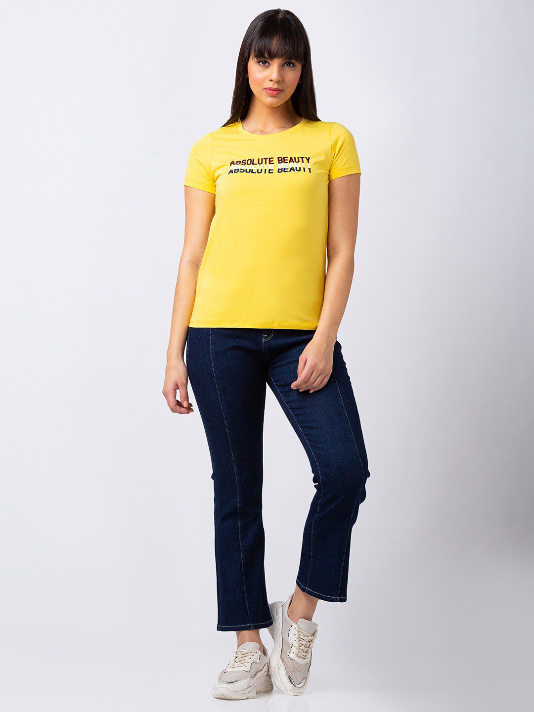 SPYKAR Women Printed Cotton T-shirt