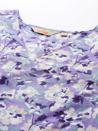 Anouk Printed Regular Cotton Kurta with Trousers & With Dupatta